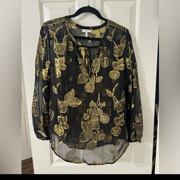****SOLD****Joie Metallic Split Neck Blouse - Perfect for holidays!!! - Picture 1 of 7